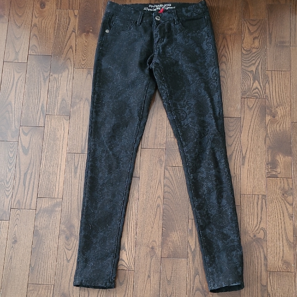 Parasuco Black Lace With Flower Pattern Women's Jeans Size 26